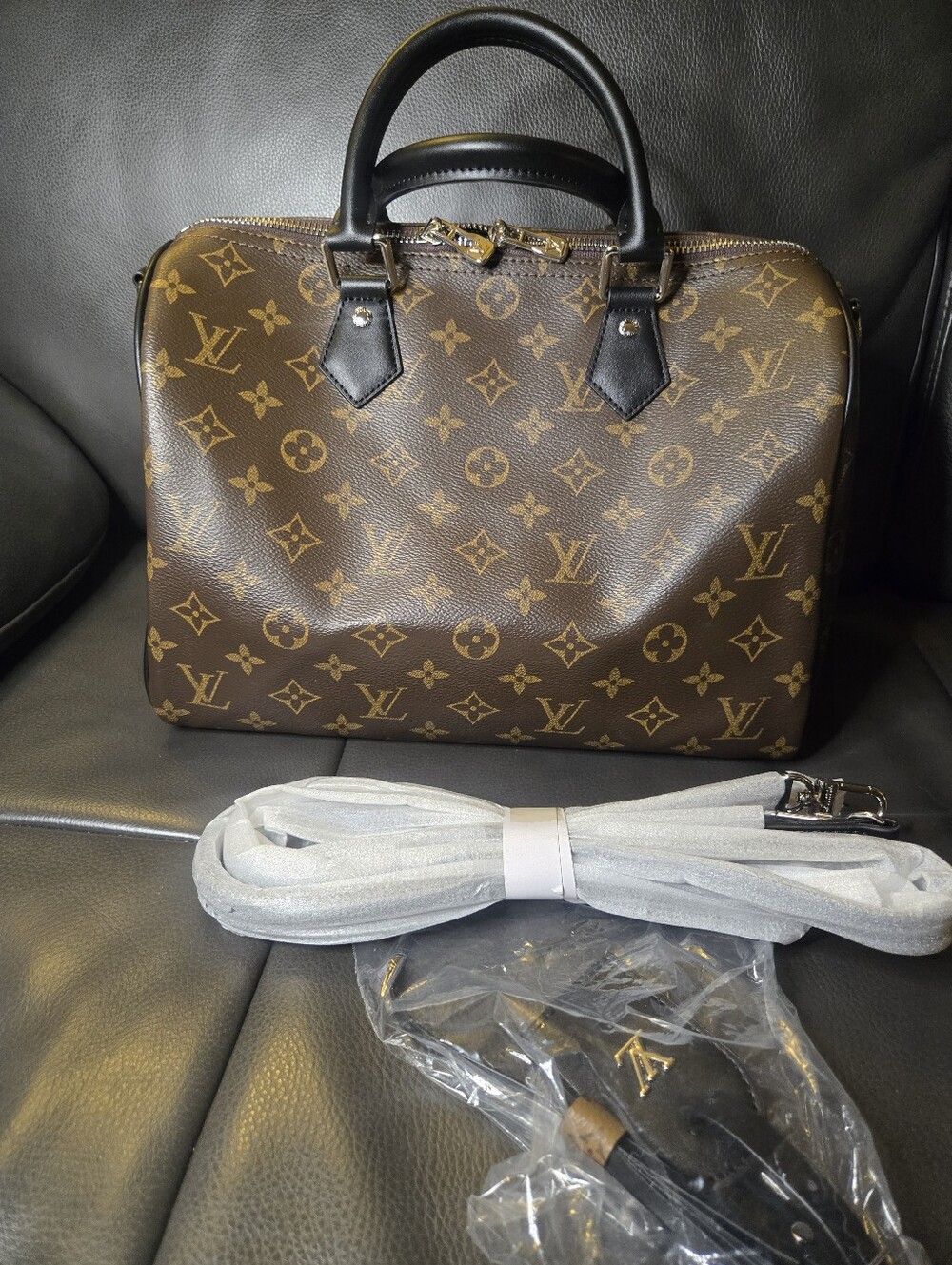 Unbranded Monogram Satchel W/ Black Handles